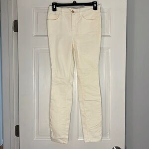 Loft High Waisted Skinny Cords Cream color Sz 25